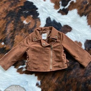 Genuine Kids from OshKosh size 2T faux suede Moto zip up jacket